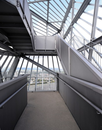 Pfeiffer Sachse Architekten, jan Siefke, ensdorf, saarluis, saarpolagon, aussicht, aussichtsturm, bergbau, denkmal, stahl, stahlbau, tagebau, Halde Duhamel, stahlbau, fachwerk, stufen, nrw, saarland, skulptur, stahlskulptur