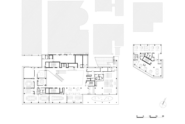 Bank, Frankreich, Nantes, Credit Mutuel, AIA Associs, Heliotrop, Transparenz, Transparency, Glasfassade, Silkscreen, Siebdruck, Brogebude, Officebuilding, Luc Boegly, Guillaume Sartre, Richard Hamilton, France