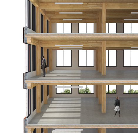 Timber, Transit, technology, Holz, Cortenstahl, Office Building, Minneapolis, Bro, Brogebude, 3T, MGA, Michael Green Architects, Ema Peter