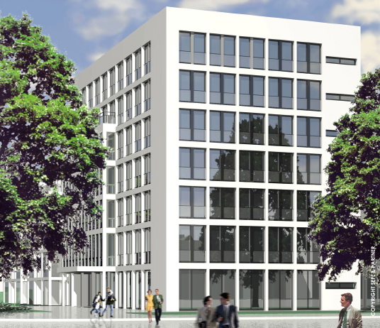 Grundsteinlegung fr Wohn- und Geschftshaus in Hamburg