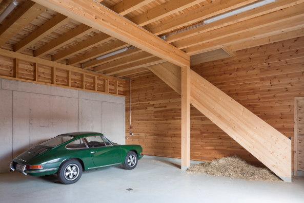 Putz, krnig, Holzstbe, Lrche, regional, verschobener Grundriss, shifted groundfloor, Hlle, shell, larch, Wohnhaus, Living, countryside, Stefan Mayer, Reinhardshofen, Markus Gentner