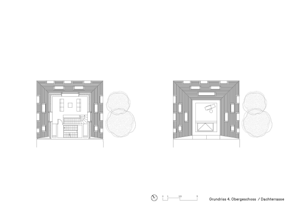 Barkow Leibinger, Berlin, Baunetz Meldung, Baunetz, Wohnhaus, Hinterhof, Berlin, Prenzlauer Berg, Hinterhaus, Quergebude, Ziegel, Klinker, shape, form, Dach, steiles Dach, steep roof, all over, brick, Zweifamilienhaus, Simon Menges, Laurian Ghinitoiu, skandinavische Moderne, scandinavian modernism, Dachterrasse, roof terrace