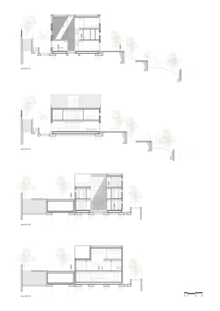 PMMT Arquitectura, Pedro Pegenaute, Wohnhaus, Villa, BArcelona, new buidling, finished building, ceramics, Keramik, Fassade, grn, green, 2017, Fertigstellung, Projekt, Tarnung, Tarnnetz,Holz, wood,