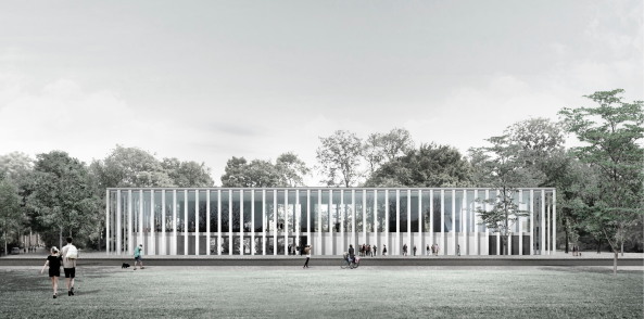 Ansicht, Wettbewerbsbeitrag von Markus Schietsch Architekten mit Lorenz Eugster im November 2016