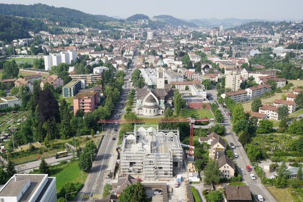 Beton, Museum, Michael Meier und Marius Hug Architekten (Z�rich), Armon Semadeni Architekten (Z�rich), Stil, Typologie, Museum, Saal, Museums�ra, Bruch, typology, style, dorische S�ule, Industriearchitektur, Einschnitte, geriffelt, Fensterquadrat, Roman Keller, Sankt Gallen