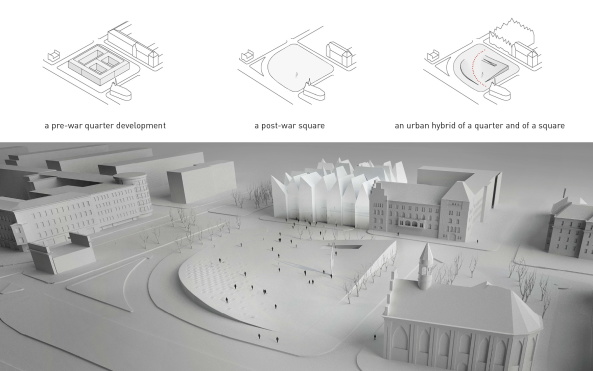 Juliusz Sokolowski, Jakub Certowicz, Piotr Rakowski, DIALOGUE CENTRE PRZEŁOMY, National Museum, Nationalmuseum, Szczecin, Stettin, Muzeum Narodowe, Platz, square, Landschaftsarchitektur, landscape architecture, Architektur, architecture, grau, Beton, grey concrete, wave, Welle, KWK Promes, Philharmonie, history, Geschichte, urban space, Stadtraum, open space, Polen, Poland, Baunetz, Meldung