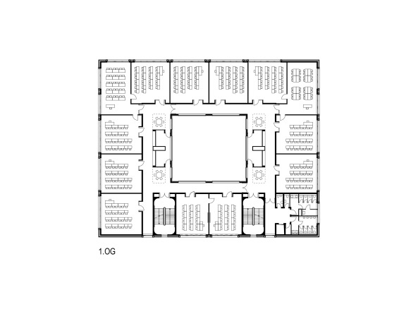 Zooey Braun, klumpp+klumpp, klumpp, julia, hans, neubau, gymnasium, schule, evangelische, FIRSTWALDGYMNASIUM, kusterdingen, t�bingen, reutlingen, w�rttemberg, baden, stuttgart, ziegel, backstein, atrium, beton, holz, treppe, rot, klassenraum, klassen, wiese, schulhof, architekten