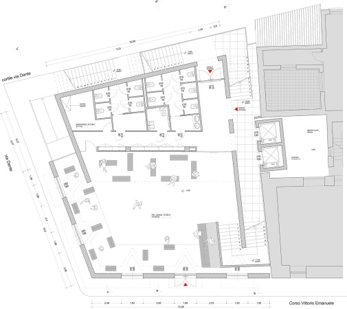 Baunetz, Meldung, Architektur, architecture, Itaklien, Italy, Sizilien, Sicily, Banca di Credito Cooperativo, BCC, G. Tonilo, San Cataldo, Auditorium, Saal, hall, Fassade, Denkmalschutz, facade, Treppen, stairs, Fabricanove, Filippo Romano