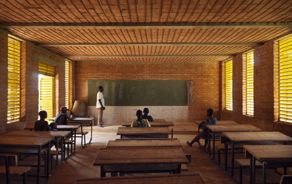 Grundschule in Gando, Burkina Faso, 2001, Foto: Enrico Cano
