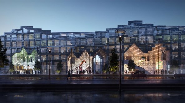 Baunetz, Meldung, Architektur, architecture, Delft, Niederlande, The Netherlands, Frits van Dongen, Patrick Koschuch, House of Delft, facade, Fassade, Delfter Kacheln, urban development, Stadtentwicklung, railway, Eisenbahn, innovation, entrepreneurs, start-up, Mecanoo