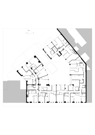 Paris, Frankreich, 18. Arrondissement, Haussmannschen Stil, Boulevard Ornano, Marc Yonan architectes, Umnutzung Industriebau, fassadenteil rasuschneiden, soziale Wohnungsbau, Umnutzung Molkerei, Linkcity, Kita, EInkaufsflchen, Parkhaus, trapezfrmiger Grundstck, Innenhof, Industrie Glassdach, Innenhof Glasdach, Sanierung, neue Grundboden, Adaption, Daniel Moulinet, Pierre L'excellent