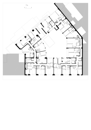 Paris, Frankreich, 18. Arrondissement, Haussmannschen Stil, Boulevard Ornano, Marc Yonan architectes, Umnutzung Industriebau, fassadenteil rasuschneiden, soziale Wohnungsbau, Umnutzung Molkerei, Linkcity, Kita, EInkaufsflchen, Parkhaus, trapezfrmiger Grundstck, Innenhof, Industrie Glassdach, Innenhof Glasdach, Sanierung, neue Grundboden, Adaption, Daniel Moulinet, Pierre L'excellent