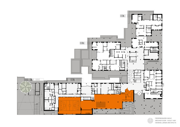 aarhus, d�nemark, henning, larsen, architects, neubau, schule, kindergarten, grundschule, backstein, ziegel, bewegung, spiel, spa�, lernen, landschaft, lernlandschaft, cluster, klassencluster, klassen, klassenraum, hufton + crow, frederiksbjerg, quartier, speisekammer, markt, kletterwand, tarzanschwinge