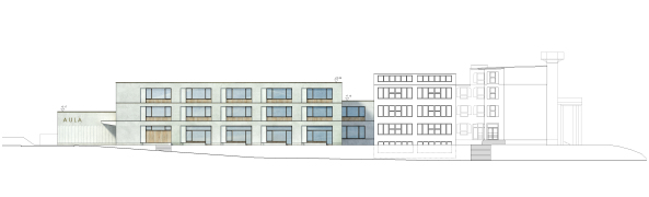Ulrich von Hutten, Frankfurt (Oder), deutschland, Oberschule, Schule, Neubau, Oberschule Ulrich von Hutten, Wettbewerb, Realisierungswettbewerb, Competition, School, Highschool, Doris Gruber, Schwind & Wolf Architektenpartnerschaft, Lehmann Architekten, AV1 Architekten, Anbau, Freiraumgestaltung, Raumprogramm, 3. Preis, 1. Preis