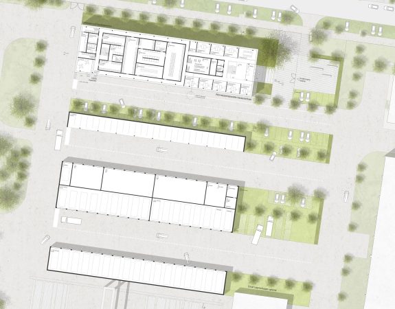 2. Preis: Bez + Kock Architekten mit St raum a. Gesellschaft von Landschaftsarchitekten, Abbildung: Grundriss Betriebsgebude