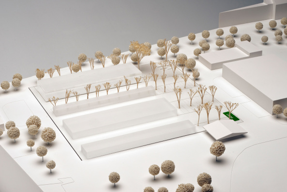 2. Preis: Bez + Kock Architekten mit St raum a. Gesellschaft von Landschaftsarchitekten, Abbildung: Modell Betriebsgebude