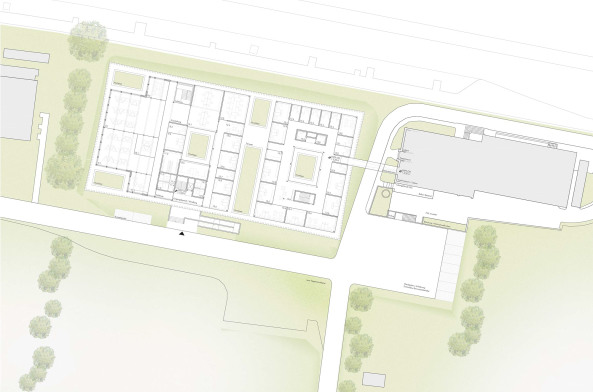 1. Preis: Lehrecke Witschurke Architekten mit Albert Armbruster  Bro fr Landschaftsarchitektur, Abbildung: Grundriss Sicherheitszentrale