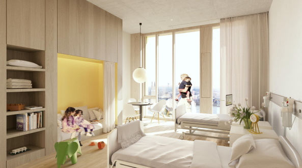 2. Preis: GP Brechensbauer Weinhart + Partner Architekten, Patientenzimmer