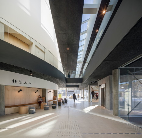 Vendsyssel Theatre, Hj�rring, Theater, 2017, Neubau, Fertigstellung, Schmidt Hammer Lassen, SHL, Fassade, Glas, bunt, pastell, Music hall, Black Box, Rehearsal hall, Musik, Auditorium, Kopenhagen, Gade & Mortensen Akustik A/S AIX Arkitekter AB, Filippa Berglund, scenography, architect maa, Arkitekfirmaet Finn �stergaard A/S, Adam M�rk