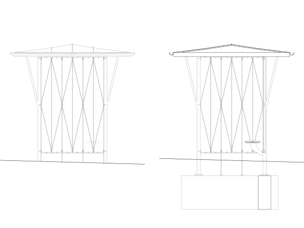 Bushaus und Uhr in Landshut von Max Zitzelsberger