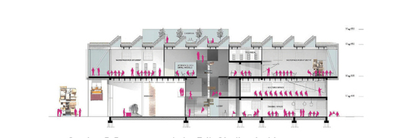 Architektur, Architecture, baunetz, meldung, news, nachricht, wettbewerb, competition,wettbewerbsergebnis, result, architekturschule, school of architecture, dnmark, danien, aarhus, new aarch, Vargo Nielsen Palle, Brian Vargo, Jonas Snedevind Nielsen, Mathias Palle, ADEPT, Atelier Lorentzen Langkilde, BIG, Bjarke Ingels, Erik Giudice Architecture, Lacaton & Vassal, BESSARDs' Studio, Siegesentwurf, Gewinnerprojekt, flexible Structure, structure, flexibility, fabric character, kulturelles Zentrum, Vision, Torben Nielsen