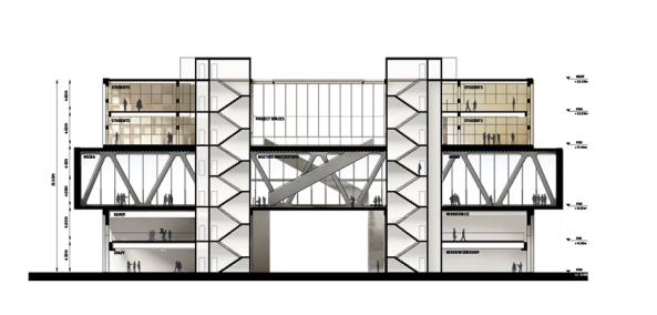 Architektur, Architecture, baunetz, meldung, news, nachricht, wettbewerb, competition,wettbewerbsergebnis, result, architekturschule, school of architecture, d�nmark, danien, aarhus, new aarch, Vargo Nielsen Palle, Brian Vargo, Jonas Snedevind Nielsen, Mathias Palle, ADEPT, Atelier Lorentzen Langkilde, BIG, Bjarke Ingels, Erik Giudice Architecture, Lacaton & Vassal, BESSARDs' Studio, Siegesentwurf, Gewinnerprojekt, flexible Structure, structure, flexibility, fabric character, kulturelles Zentrum, Vision, Torben Nielsen