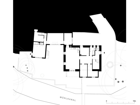 Vecsey Schmidt Architekten, rasmus norlander, neubau, holz, streifen, m�hle, anbau, bestand, land, l�ndlich, binzen, m�hlkanal, basel, gastst�tte, wohnhaus, wald, idylle, hof, terrasse, wasser, wasserm�hle, holzfassade