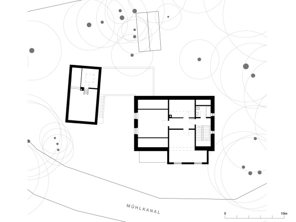 Vecsey Schmidt Architekten, rasmus norlander, neubau, holz, streifen, mhle, anbau, bestand, land, lndlich, binzen, mhlkanal, basel, gaststtte, wohnhaus, wald, idylle, hof, terrasse, wasser, wassermhle, holzfassade