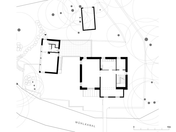 Vecsey Schmidt Architekten, rasmus norlander, neubau, holz, streifen, m�hle, anbau, bestand, land, l�ndlich, binzen, m�hlkanal, basel, gastst�tte, wohnhaus, wald, idylle, hof, terrasse, wasser, wasserm�hle, holzfassade