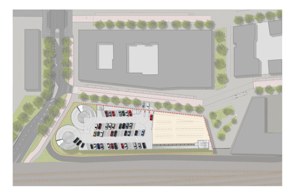 baunetz, architecture, architektur, meldung, nachricht, news, MoederscheimMoonen Architects, noorderhaven, hauptbahnhof, Ijssel, wohnareal, p+r, park + ride, industriehalle, holz, holzfassade, holzlatten, transparenz, nat�rliche Belihtung, bel�ftung, satteldachhaus, fu�g�ngerzone, parkplatz, Harry Noback, Bart van Hoek