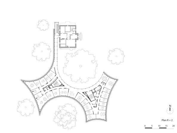 baunetz, architektur, architecture, news, nachricht, meldung, verwaltungsbau, brohaus, kurvenreich, park, atelier du pont, Communaut de Communes, frankreich, nantes, vende, verwaltungssitz, Pays des Herbiers, gemeinde, gemeindeverband, rathaus, altbau, neubau, umgebung, baum, chamleon, arbeitsraum, bro, Takuji Shimmura