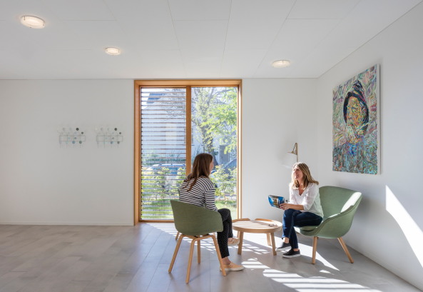 dam Mrk, nord, mork, architects, architecture, architektur, gold, golden, fassade, vorhang, hospit, kopenhagen, copenhagen, neubau, krankenhaus, gesundheitsarchitektur, gesundheit, sterben, tod, letzte reise, holz, rund, innenhof, dachgarten, dachterrasse, dnemark, dnisch, danish