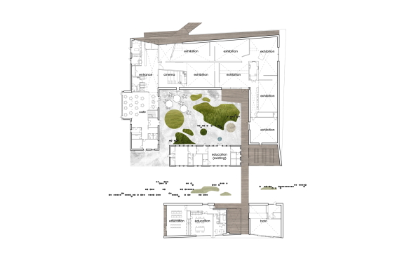 Baunetz, Meldung, Architektur, architecture, Dorte Mandrup, Dnemark, Denmark, danish, Jutland, Jtland, Vadehavscentret, wadden sea, centre, Watt, Wattenmeer, Zentrum, Information, Informationszentrum, Ausstellung, exhibition, Reet, Dach, thatch cladding, Holz, wood, dark, dunkel, Robinie, Diagonale, Adam Mrk, Umbau, renovation, coast, Kste, sea, Meer, farm, Hof, court yard, Bauernhaus, Bauernhof