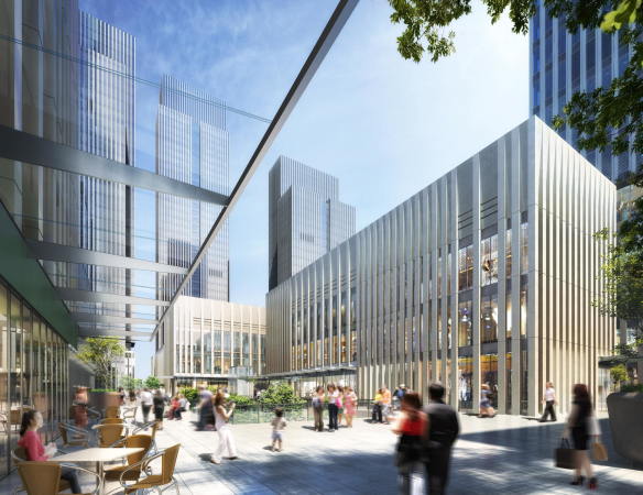 Baunetz, Meldung, Architektur, architecture, Plan, Projekt, project, gmp, Gerkan, Marg, Partner, Hamburg, China, Nanjing, 2017, Financial city, superhoch, Hexi New Town, high-rise, tower