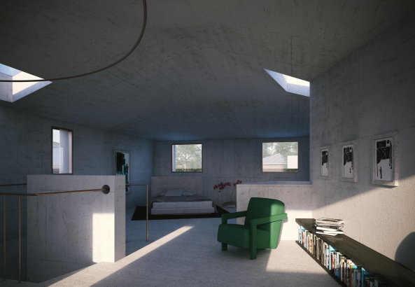 Baunetz, Meldung, Architektur, architecture, Projekt, project, Einfamilienhaus, Toronto, Kanada, canada, Adrian Phiffer, concret, Beton, Sichtbeton, radikal, radical, archaisch, pure, puristisch, archaic, Semblance House, 2017, Konzept, concept, suburbia, Alltagsarchitektur, everyday architecture