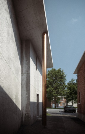 Baunetz, Meldung, Architektur, architecture, Projekt, project, Einfamilienhaus, Toronto, Kanada, canada, Adrian Phiffer, concret, Beton, Sichtbeton, radikal, radical, archaisch, pure, puristisch, archaic, Semblance House, 2017, Konzept, concept, suburbia, Alltagsarchitektur, everyday architecture