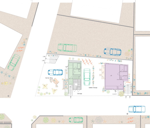 Baunetz, Architektur, Meldungen, Projekte, Japan, Saitama, Eureka, MARU architects, Wohnhaus, Apartments, Pilotis, Stahlstruktur, Metallfassade, Mehrfamilienhaus, Eckbebauung, Auskragung, Durchl�ssigkeit, �ffnungen