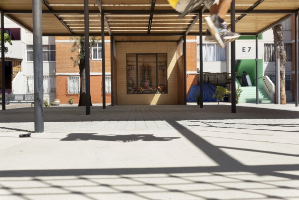 Baunetz, Meldung, Architektur, Mexiko, Mexiko-Stadt, Mexico City, Reorganization of Space, Common Space, Umstrukturierung, Grten, Hinterhof, Rozana Montiel, Alin V. Wallach, Comun unidad, Common Unity, Library, rehabilitaton of public space, Azcapotzalco, Wohnsiedlung, san Pablo Xalpa