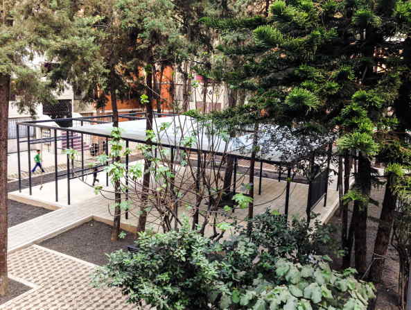 Baunetz, Meldung, Architektur, Mexiko, Mexiko-Stadt, Mexico City, Reorganization of Space, Common Space, Umstrukturierung, Grten, Hinterhof, Rozana Montiel, Alin V. Wallach, Comun unidad, Common Unity, Library, rehabilitaton of public space, Azcapotzalco, Wohnsiedlung, san Pablo Xalpa