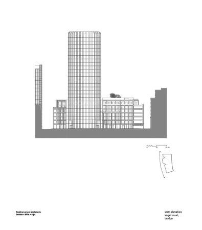 Baunetz, Architektur, Meldungen, Projekte, fletcher priest, London, UK, Grobritannien, Hochhaus, Angel Court, Opal, Opaleszenz, Bank of England Conservation Area, financial district, Brogebude, low-energy building, Stanhope, Mitsui Fudosan