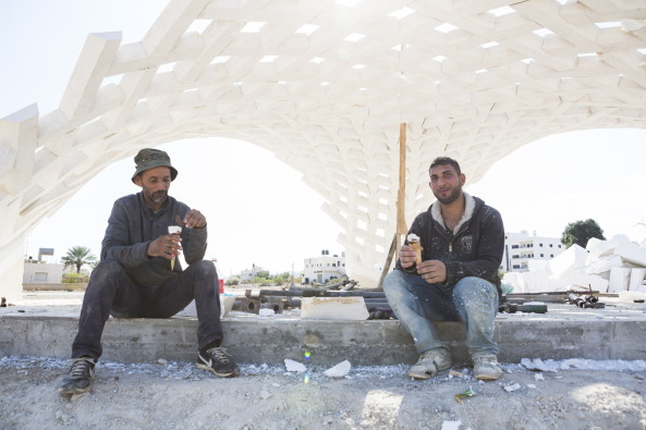 Baunetz, Architektur, architecture, Meldung, 2017, Stonematters, AAU ANASTAS, GSA Lab, Geometric Structure Architecture Lab, �cole nationale sup�rieure d'architecture, ENSA, Paris-Malaquais, Jericho, Pal�stina, palestine, el-Atlal, artist residency, vault, stone, cutting, Gew�lbe, Stein, Prototyp, Mikaela Burstow, selbsttragend