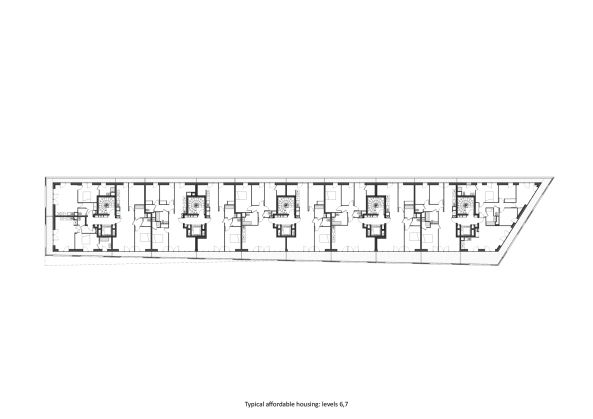 Baunetz, Meldung, Architektur, architecture, Frankreich, France, La Defense, Paris, Nanterre, Farshid Moussavi, Stephen Gill, lImage Contemporaine, Wohnungsbau, Studentenwohnheim, Sozialwohnungsbau, Maisonette, social housing student accomodation, Grundriss