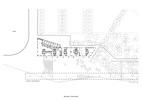 Baunetz, Meldung, Architektur, architecture, Frankreich, France, La Defense, Paris, Nanterre, Farshid Moussavi, Stephen Gill, lImage Contemporaine, Wohnungsbau, Studentenwohnheim, Sozialwohnungsbau, Maisonette, social housing student accomodation, Lageplan, map