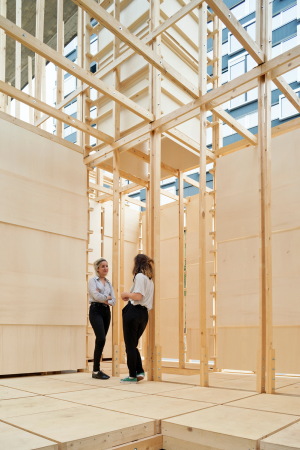 Baunetz, meldung, news, Z�rich, Schweiz, Swizerland, Pfingstweidstrasse, ALICE (Atelier de la Conception de l�Espace), Ecole Polytechnique F�d�rale de Lausanne, Universit�t Lausanne, ZHdK, Z�richer Hochschule der K�nste, collaborative design, collaborative construction, architecture, experimental, Experiment, House 2, Counter City, wood, installation, Elena Chiavi