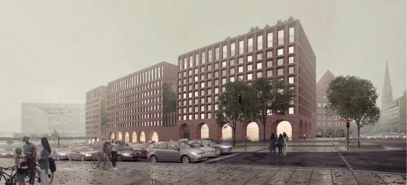 Baunetz, MEldung, architektur, wettbewerbsergebnisse, Wettbewerb, Hamburg, Klosterwall, City-Hof, Rudolf KLophaus, Moderne, Nachkriegsmoderne, UNESCO, Weltkultureerbe, Denkmalschutz, Jrn WAlter, City- Hof e.V., Marco Hosemann, AUG. Prien, KPW Papay Warncke und Partner,  RAFAEL MONEO arquitecto, E2A,  Fritz Schumacher, FABRIKB Architekten, Henning Larsen Architects, LA`KET Architekten, Strmer Murphy and Partners