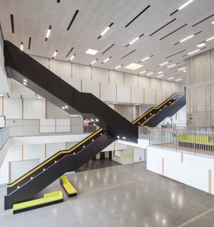 Baunetz, Meldung, Architektur, architecture, Schmidt Hammer Lassen, SHL, Germany, Deutschland, 2017, RWTH, Aachen, Hochschule, university, Auditorium, C.A.R.L., CARL, box, Margot Gottschling, Michael Rasche, Eternit, Platten