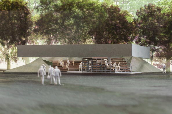 Rem Koolhaas, OMA, MPavilion, Melbourne, 2017, Queen Victoria Gardens, Melbourne, David Gianotten, Laurence Bolhaar, Miguel Taborda, Paul Jones, Fedor Medek, Eve Hocheng, Southbank Arts Precinct, Serpentine, Planvorstellung, projekt, project, design