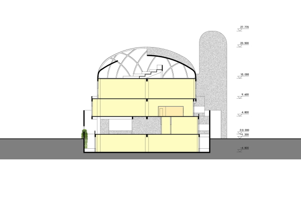 Architektur, Baunetz, Meldungen, Projekte, China, Westchina, Western Ecological Environment Research Center, Urumqi, Tuoli, Dong Zhuang building, Xinjiang Wind Architectural Design & Research Institute, yudian design, Museum of Western Regions, 2016, stone, Stein, W�ste Gobi, Zement, Sand, rebar, Betonstahl, Keramikziegel, Glas, traditionelle Technik, container, protection