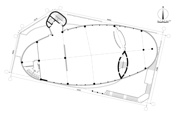 Architektur, Baunetz, Meldungen, Projekte, China, Westchina, Western Ecological Environment Research Center, Urumqi, Tuoli, Dong Zhuang building, Xinjiang Wind Architectural Design & Research Institute, yudian design, Museum of Western Regions, 2016, stone, Stein, W�ste Gobi, Zement, Sand, rebar, Betonstahl, Keramikziegel, Glas, traditionelle Technik, container, protection