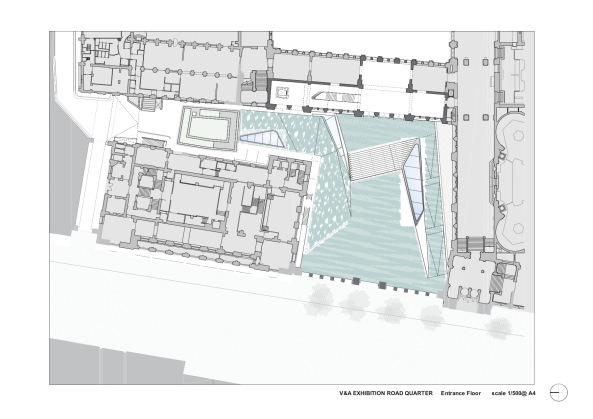 Baunetz, Meldung, Architektur, architecture, 2017, Amanda Levete, AL_A, London, Grobritannien, Great Britain, England, Victoria & Albert Muuseum, V&A, Hufton + Crow, Museum, Erweiterung, expansion, addition, Exhibition Road Quarter, Aston Webb screen, Sackler Courtyard, Blavatnik Hall, Sainsbury Gallery
